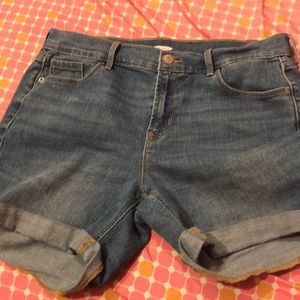 Light blue jean shorts